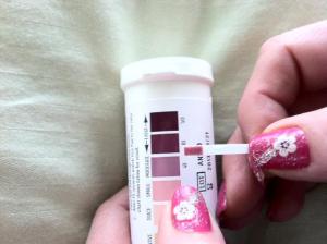 Using a test strip to reach ketosis
